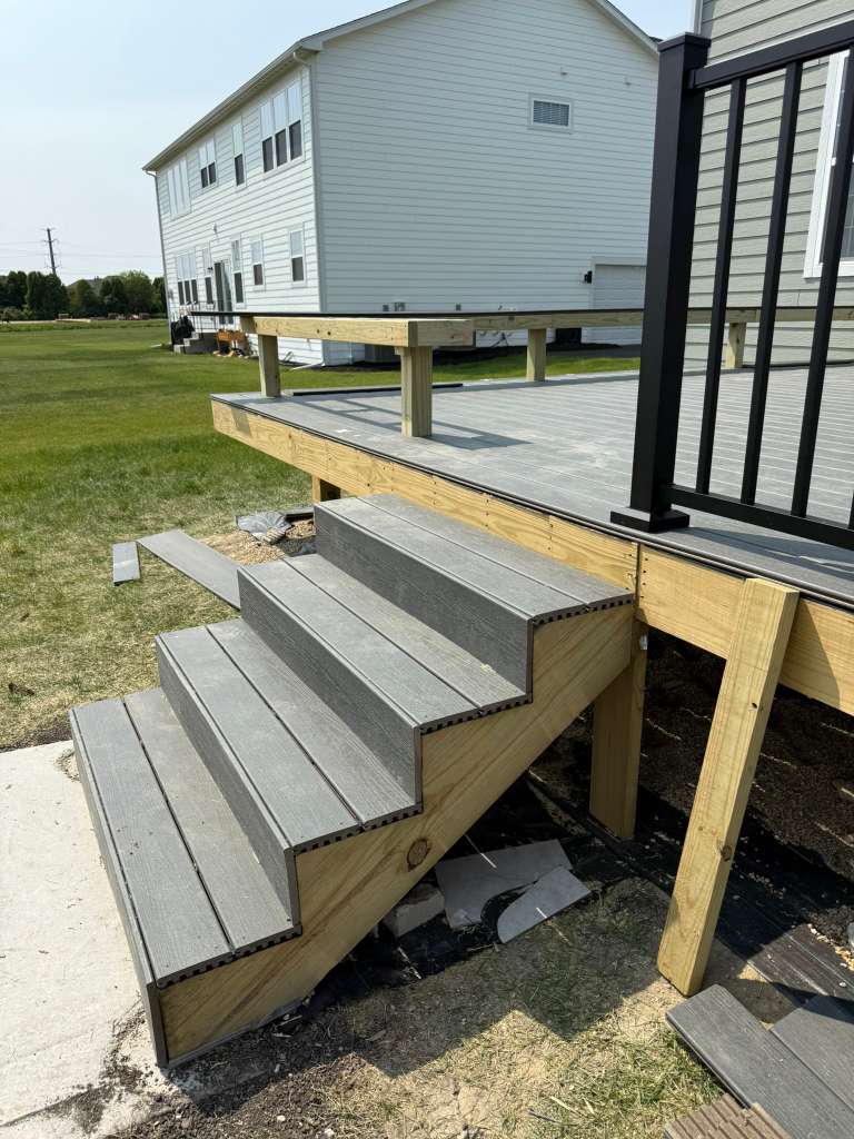 Side view of wooden deck