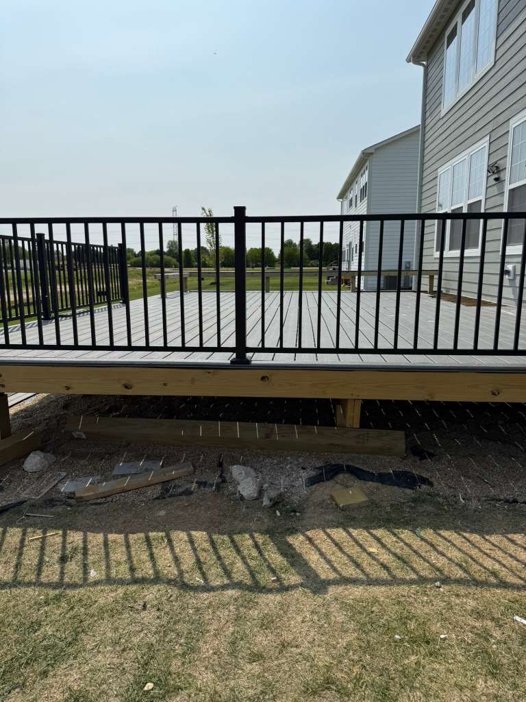 Deck with railings