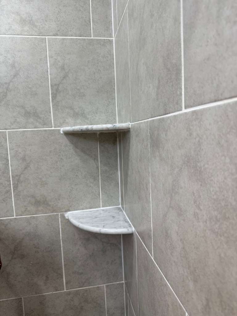 Newly tiled shower