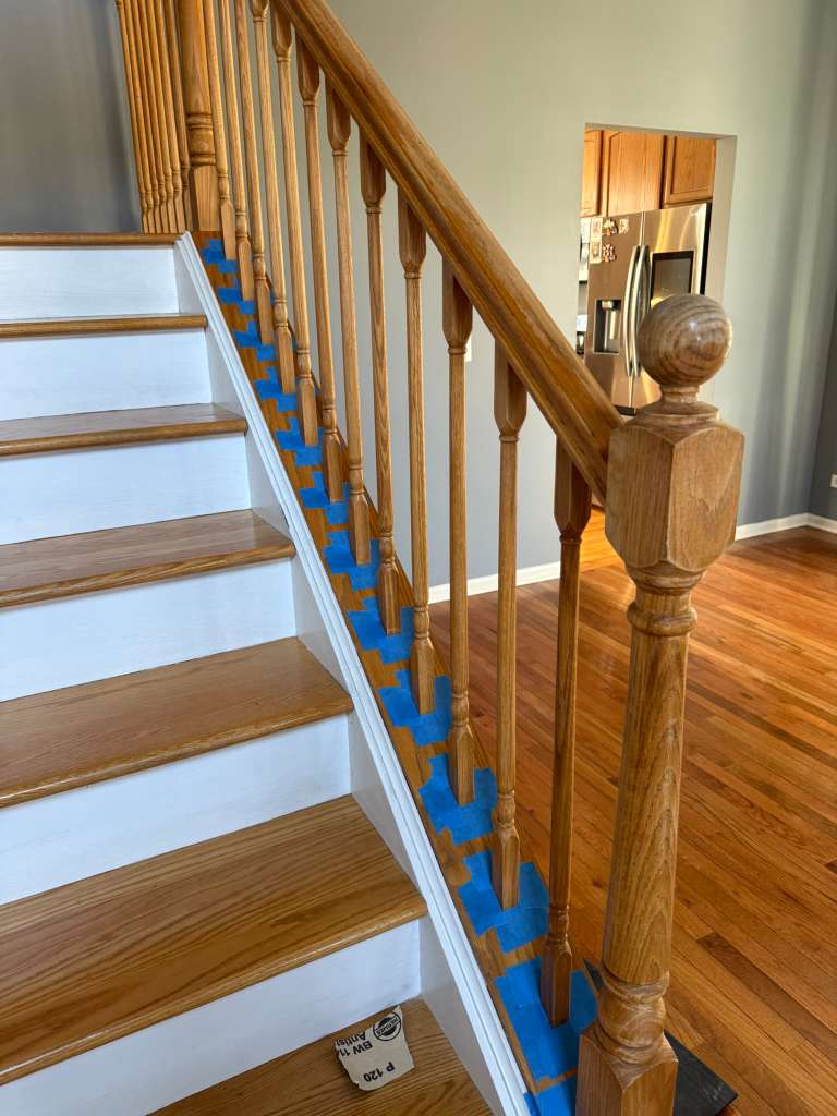 Finished wooden stairs